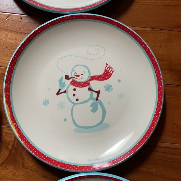 Snowman plate set melamine snowman plates -set of 6 - Picture 3 of 8
